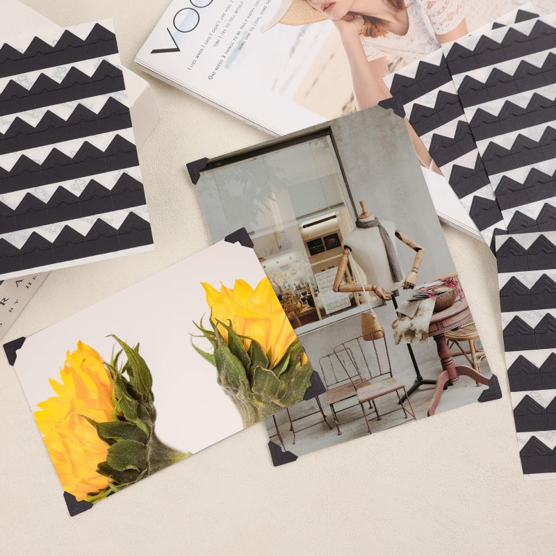 Lineco Self-Adhesive Photo Corners, Archival Quality Acid-Free Pressure Sensitive, 0.5 Inch, Useful for Scrapbooking Mounting on Mat Boards DIY (Pack of 252) Black - Image 4